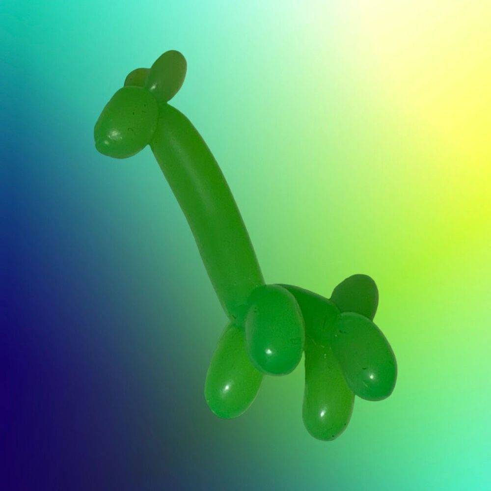 Mini Green Balloon Giraffe Party Animal Figural Cake Topper 2.5” A12
